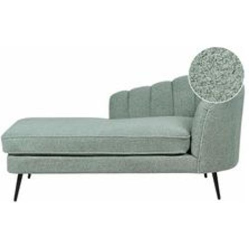 Chaiselongue Grün Bouclé Rechtsseitig mit Schwarzen Metallbeinen Lehne Muschelform Glamourös Modern Muschelsofa Wohnzimmer Flur Ausstattung - BELIANI - Modalova