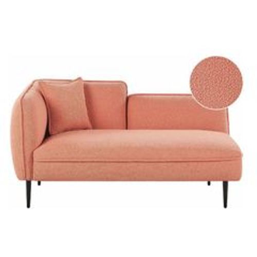 Chaiselongue Pfirsichrosa Stoffbezug Bouclé Linksseitig mit Kissen Metallbeine Modern für Wohnzimmer Schlafzimmer Wintergarten Kleine Räume - BELIANI - Modalova