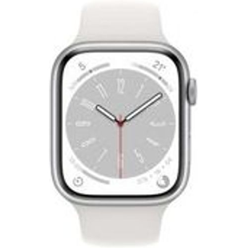 Watch Series 8 (2022) GPS 45 mm - Aluminium Silber - Sportarmband Weiß - Apple - Modalova