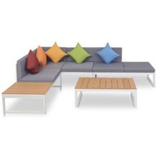 Tlg. Garten-Lounge-Set mit Auflagen Aluminium und wpc - VIDAXL - Modalova