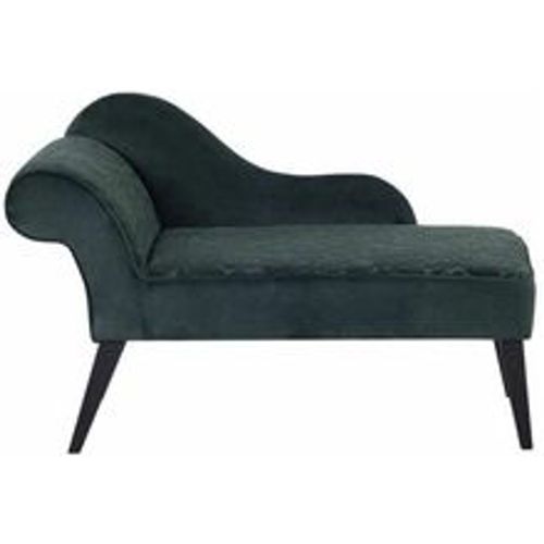 Chaiselongue Linksseitig Dunkelgrün Blättermuster Samtstoff Modern - BELIANI - Modalova