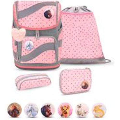 Rucksack Smarty ergonomisches Schulranzen Set 5-teilig Pink Dots 2 - Belmil - Modalova