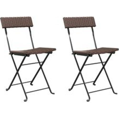 Bistrostühle 2 Stk. Klappbar Braun Poly Rattan und Stahl - VIDAXL - Modalova