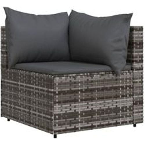 Garten-Ecksofa mit Kissen Grau Poly Rattan - VIDAXL - Modalova