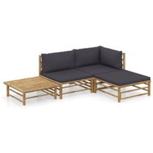 Tlg. Garten-Lounge-Set mit Dunkelgrauen Kissen Bambus - VIDAXL - Modalova