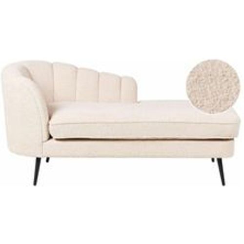 Chaiselongue Hellbeige Bouclé Linksseitig mit Schwarzen Metallbeinen Lehne Muschelform Glamourös Modern Muschelsofa Wohnzimmer Ausstattung - BELIANI - Modalova