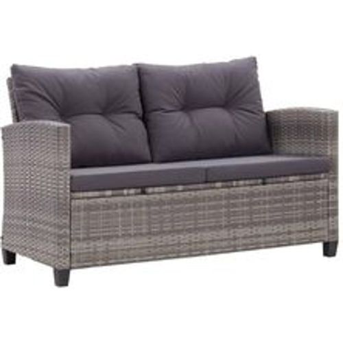 Sitzer-Gartensofa mit Kissen Grau 124 cm Poly Rattan - VIDAXL - Modalova