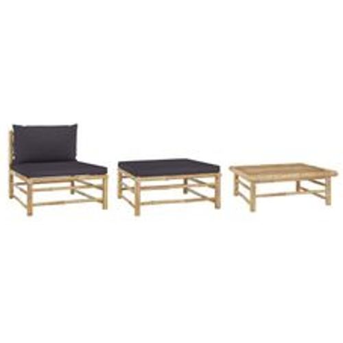 Tlg. Garten-Lounge-Set mit Dunkelgrauen Kissen Bambus - VIDAXL - Modalova