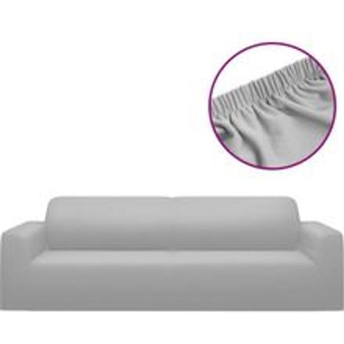 Stretch Sofahusse 3-Sitzer Grau Polyester-Jersey - VIDAXL - Modalova