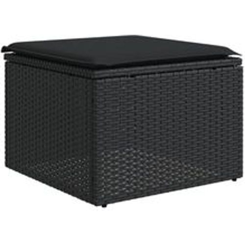 Gartenhocker mit Kissen Schwarz 55x55x37 cm Poly Rattan - VIDAXL - Modalova