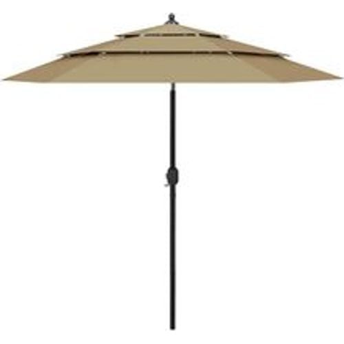 Sonnenschirm mit Aluminium-Mast 3-lagig Taupe 2,5 m - VIDAXL - Modalova