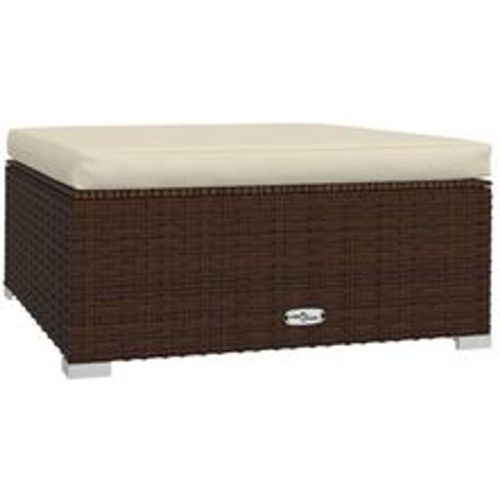 Gartenhocker mit Kissen Braun 70x70x30 cm Poly Rattan - VIDAXL - Modalova