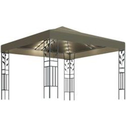 Pavillon mit LED-Lichterkette 3x3 m Taupe - VIDAXL - Modalova