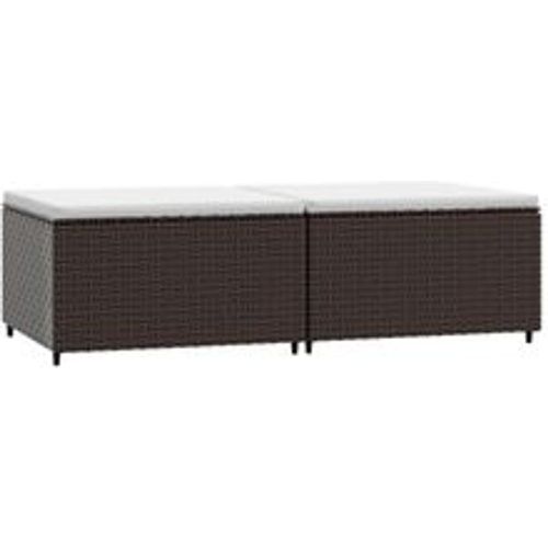 Gartenhocker mit Kissen 2 Stk. Braun Poly Rattan - VIDAXL - Modalova