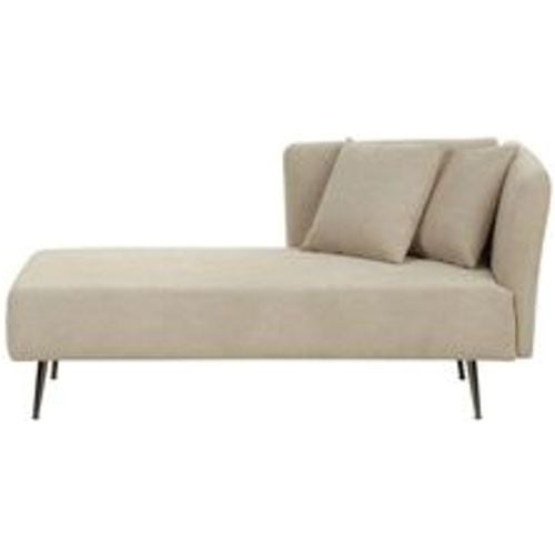 Chaiselongue Beige Stoffbezug Rechtsseitig mit Kissen Armlehne Metallbeine Modern für Wohnzimmer Schlafzimmer Wintergarten Kleine Räume - BELIANI - Modalova