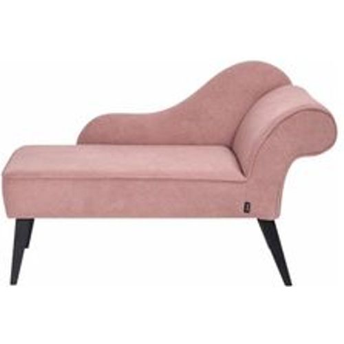 Chaiselongue Rosa Stoffbezug Rechtsseitig mit Armlehne hoher Rückenlehne Schwarzen Holzbeinen Retro Wohnzimmer Récamiere Liegesofa - BELIANI - Modalova