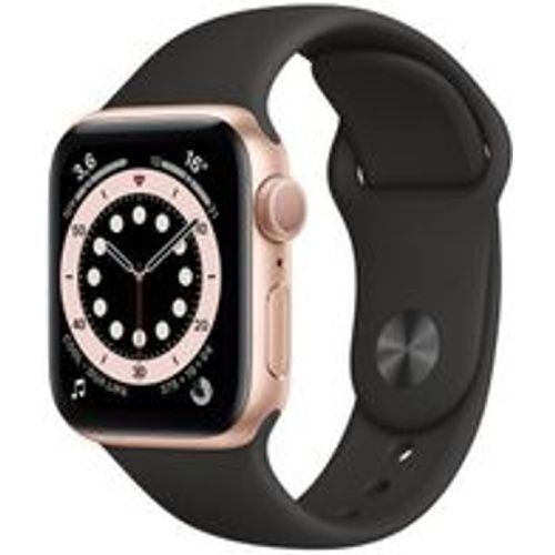 Watch Series 6 (2020) GPS + Cellular 44 mm - Rostfreier Stahl - Sportarmband Schwarz - Apple - Modalova