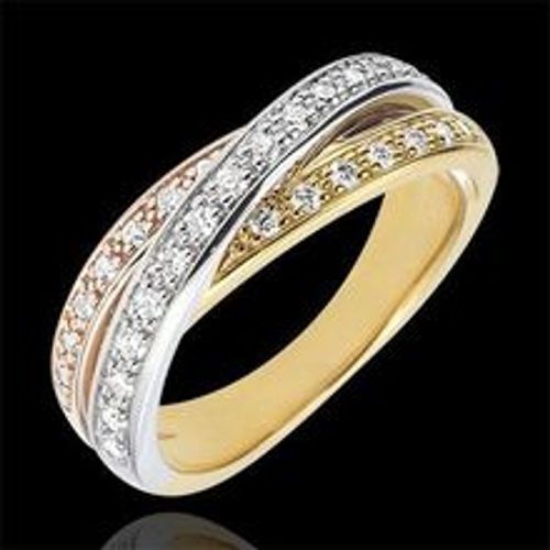 Edenly Ring Saturn Diamant - Dreierlei Gold - 29 Diamanten - 9 Karat - Fashion24 DE - Modalova