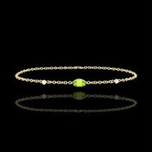 Edenly Armband Auge des Orients - Peridot und Diamanten - 9 Karat Gelbgold - Fashion24 DE - Modalova