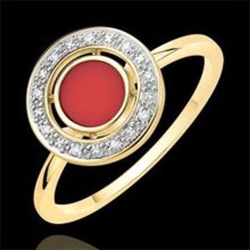 Edenly Ring Felicitas - Karneol und Diamanten - 375er Gelbgold - Fashion24 DE - Modalova