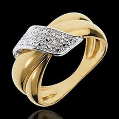 Edenly Ring Kostbares Doppel - Gelbgold mit 3 Diamanten - Fashion24 DE - Modalova