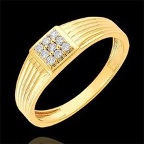 Edenly Ring DÃ¤mmerschein - Siegelring mit PavÃ© - 9 Karat Gelbgold und Diamant - Fashion24 DE - Modalova