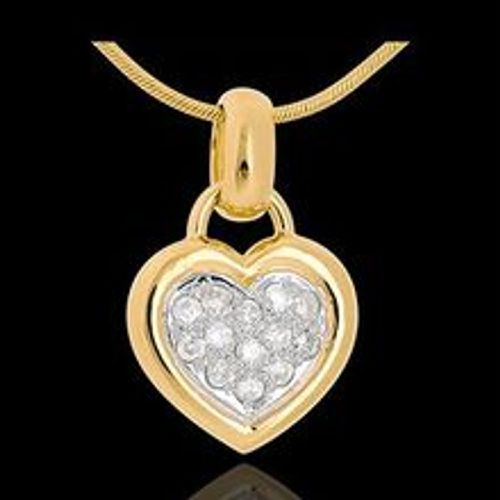 Edenly Diamant AnhÃ¤nger gerahmtes Herz in Gelbgold - 0.26 Karat - 13 Diamanten - Fashion24 DE - Modalova