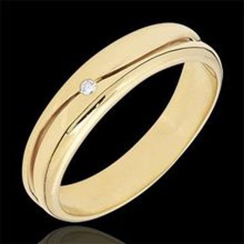 Edenly Ring Amour - Herren Trauring in Gelbgold - Diamant 0.022 Karat - 18 Kara - Fashion24 DE - Modalova