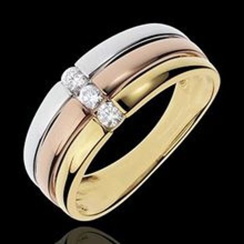 Edenly Trilogie-Ring Trinidad - Weissgold, Gelbgold und RosÃ©gold mit 3 Diamant - Fashion24 DE - Modalova