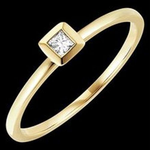 Edenly Ring FraÃ®cheur - Viereck - 18 Karat Gelbgold mit Diamant - Fashion24 DE - Modalova