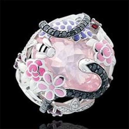 Edenly Ring Spaziergang der Sinne - Rosa Paradies - Silber, Diamanten und Halbe - Fashion24 DE - Modalova