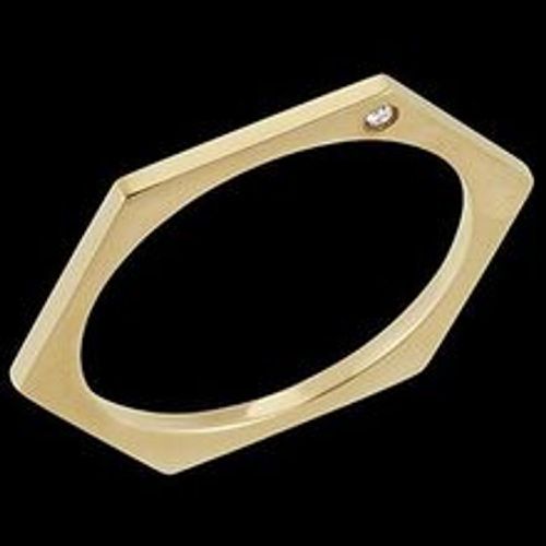 Edenly Ring Hexagon - Gelbgold, 9 Karat, mit Diamant - Fashion24 DE - Modalova