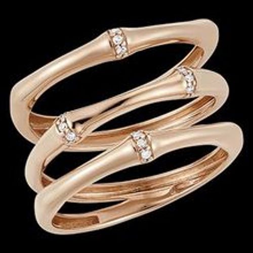 Edenly Ring Heiliger Urwald, 3-reihig, mehrere Diamanten - RosÃ©gold, 9 Karat - Fashion24 DE - Modalova