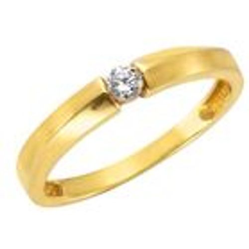 Gold Ring 375/- Gold Zirkonia weiß Matt/Glanz (Größe: 058 (18,5)) - Celesta - Modalova