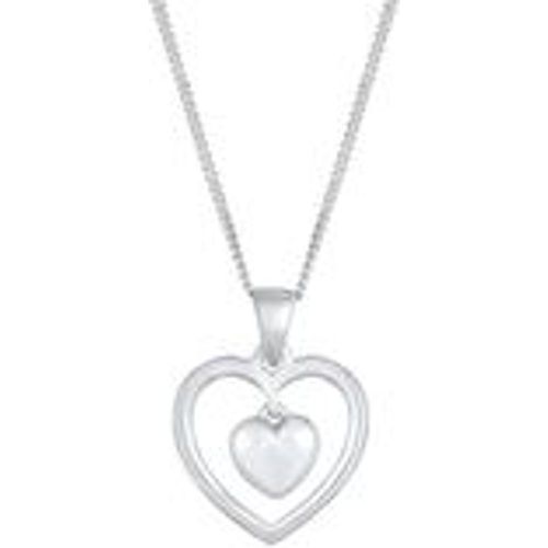 Halskette Herz Liebe Love 925 Silber (Farbe: Silber, Größe: 45 cm) - NENALINA - Modalova