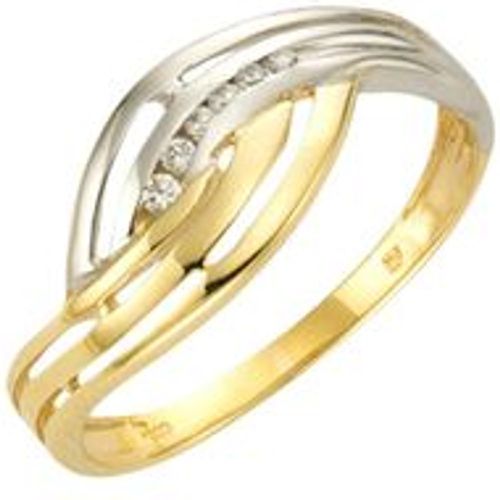 F Ring 333/- Gold Zirkonia weiß Bicolor (Größe: 058 (18,5)) - Fashion24 DE - Modalova