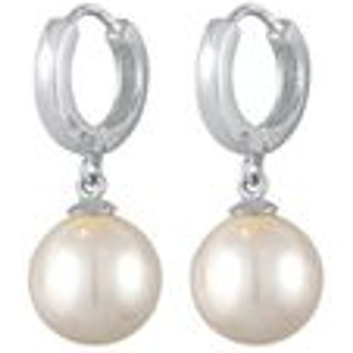 Ohrringe Creolen synthetische Perlen Ohrhänger Klassik 925er Silber (Farbe: Silber) - NENALINA - Modalova