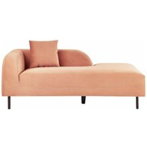 Chaiselongue Pfirsichrosa Samtstoff Linksseitig mit Kissen Modernes Design Retro Stil Relaxliege für Wohnzimmer Schlafzimmer Indoor - BELIANI - Modalova