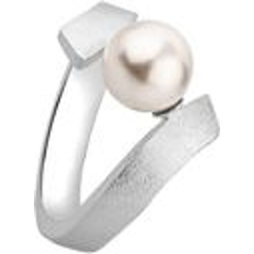 Ring Brushed Synthetische Perle 925 Silber (Farbe: Silber, Größe: 54 mm) - NENALINA - Modalova