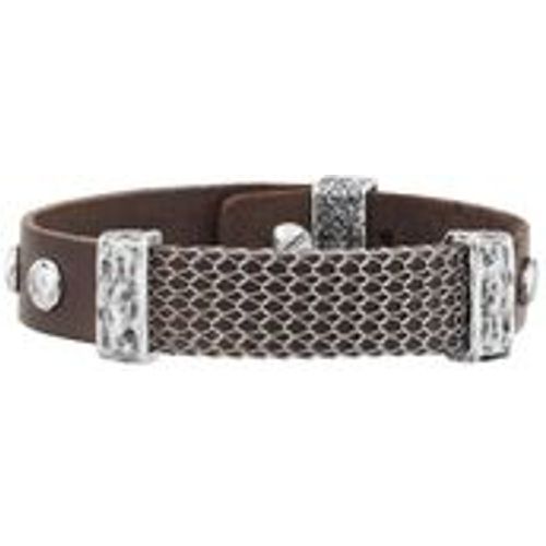 Seven-24 Armband Edelstahl mit braunem Leder - Fashion24 DE - Modalova