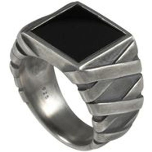Ring 925/- Sterling Silber Onyx schwarz oxydiert (Größe: 066 (21,0)) - CAI - Modalova