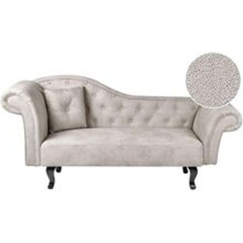 Chaiselongue Taupe Samtstoff Linksseitig Gesteppt mit Kissen Chesterfield Stil Retro-Design Relaxliege für Wohnzimmer Schlafzimmer Indoor - BELIANI - Modalova