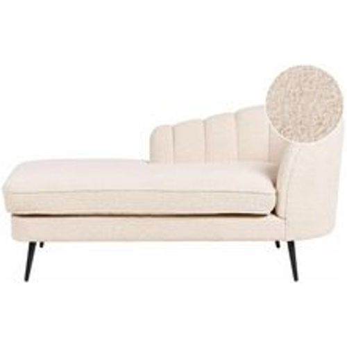 Chaiselongue Hellbeige Bouclé Rechtsseitig mit Schwarzen Metallbeinen Lehne Muschelform Glamourös Modern Muschelsofa Wohnzimmer Ausstattung - BELIANI - Modalova