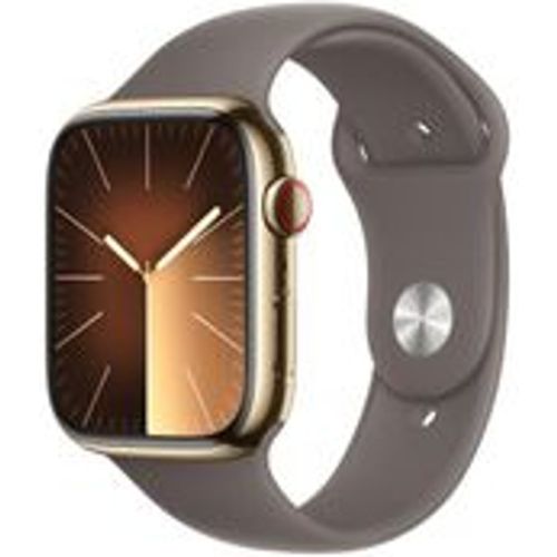 Watch Series 9 (2023) GPS + Cellular 45 mm - Rostfreier Stahl - Sportarmband Schwarz - Apple - Modalova