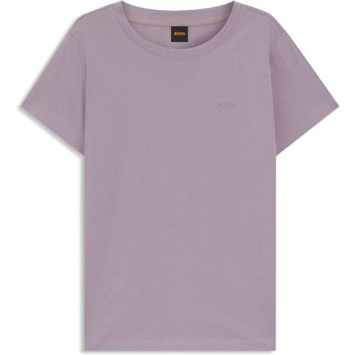 T-shirt en jersey de coton avec détail logoté - Boss - Modalova