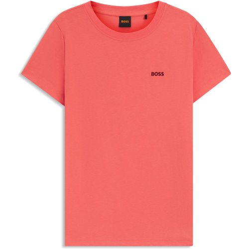 T-shirt en jersey de coton avec détail logoté - Boss - Modalova