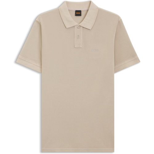 Polo en piqué de coton avec logo imprimé - Boss - Modalova