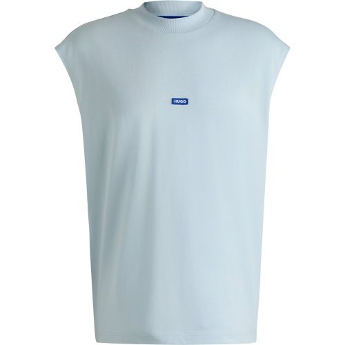 T-shirt sans manches en jersey de coton avec logo - HUGO - Modalova