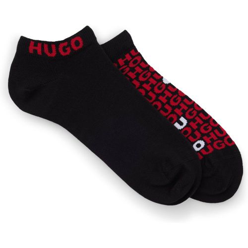 Lot de deux paires de chaussettes basses en coton mélangé à logos - HUGO - Modalova