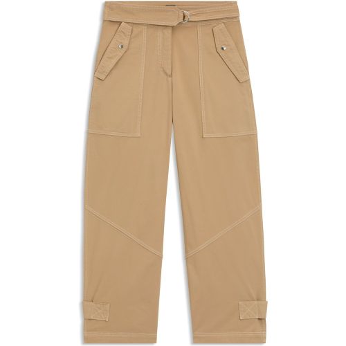 Pantalon Balloon en twill de coton stretch lisse - Boss - Modalova